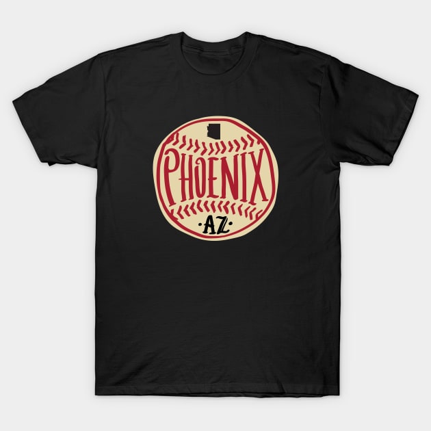 Phoenix Arizona Hand Drawn Typography Baseball T-Shirt T-Shirt by goodwordsco